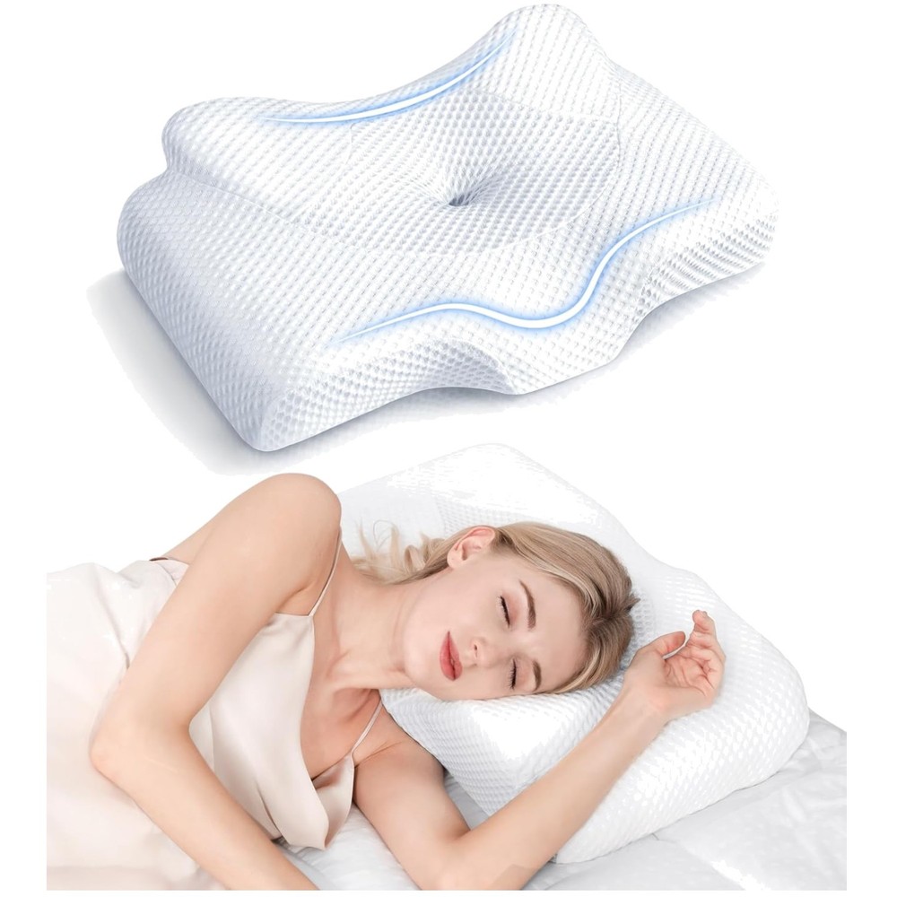 Odorless Memory Foam Cervical Pillow - Ergonomic Design for Better Sleep Quality