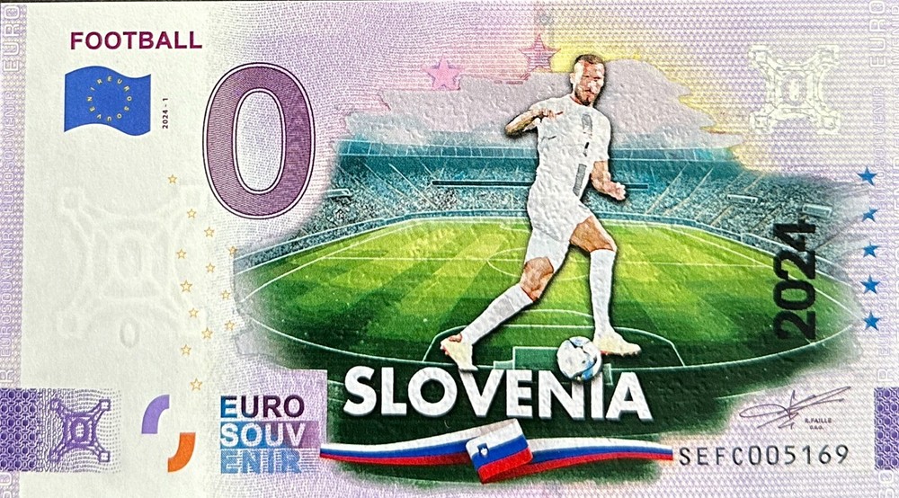 Ticket 0 Euro Football Color Slovenia Euro 2024 Various Number