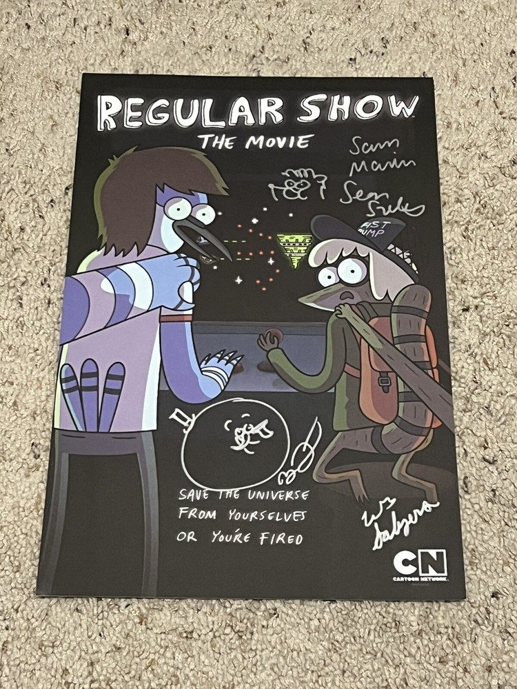 RARE SIGNED Regular Show The Movie Poster San Diego Comic Con 2015
