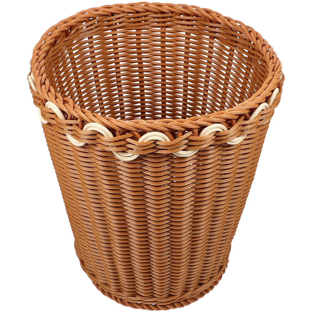 Trash Can with Lid Wicker Wastebasket Woven Storage Baskets Toy