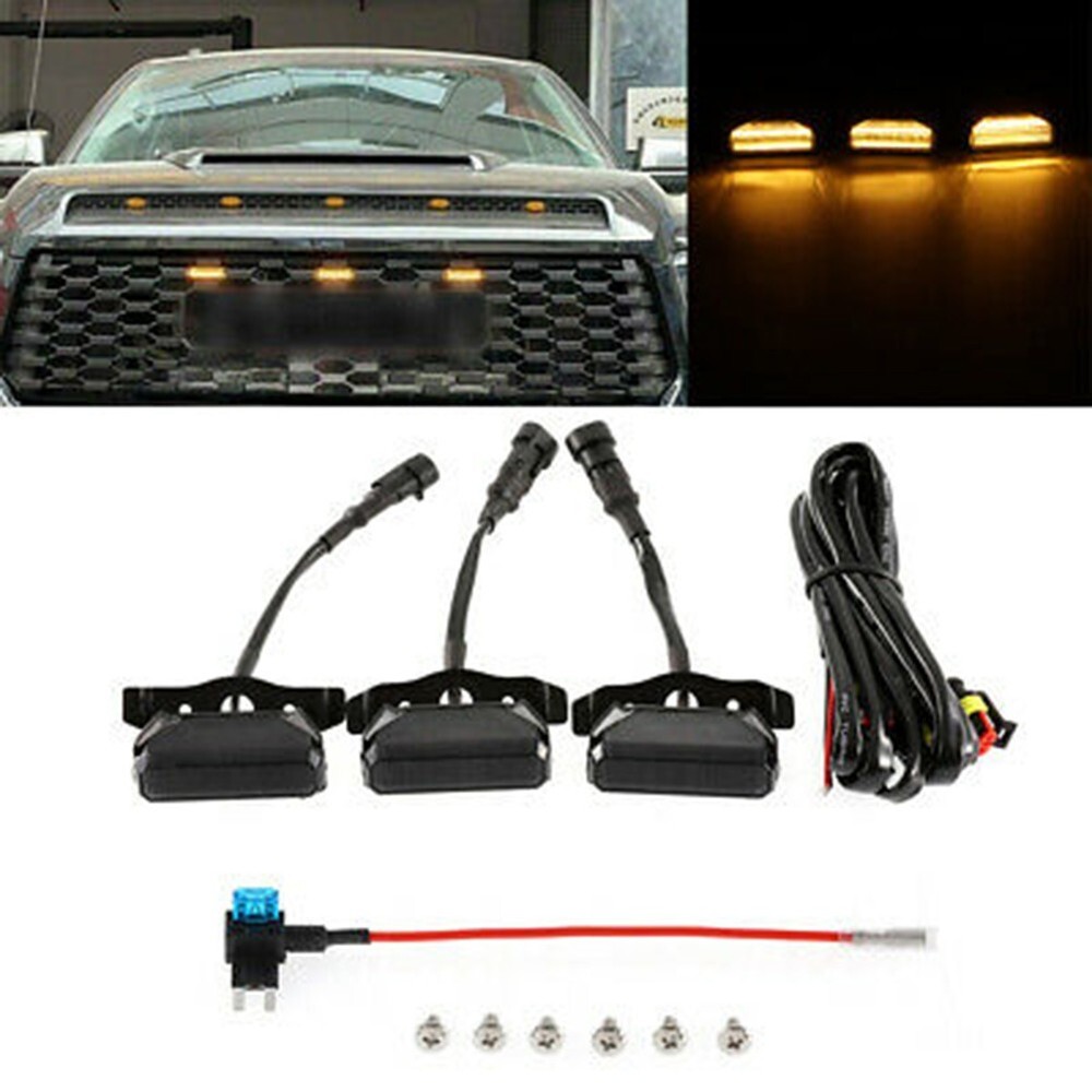 Toyota Tundra TRD Offroad 2020-2021 Amber LED Grille Light Kit 3Pcs