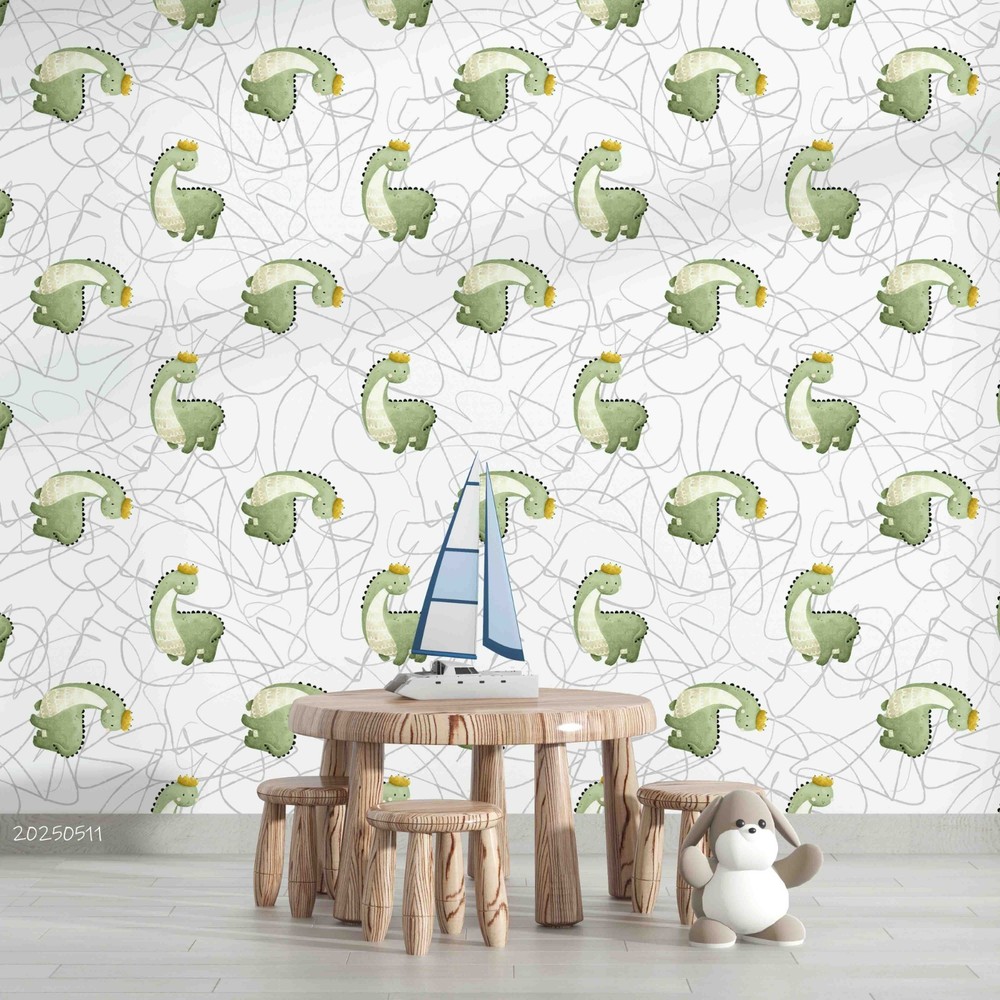 3D Cartoon Dinosaur Watercolor Pattern Wall Murals Wallpaper Murals Wall Sticker