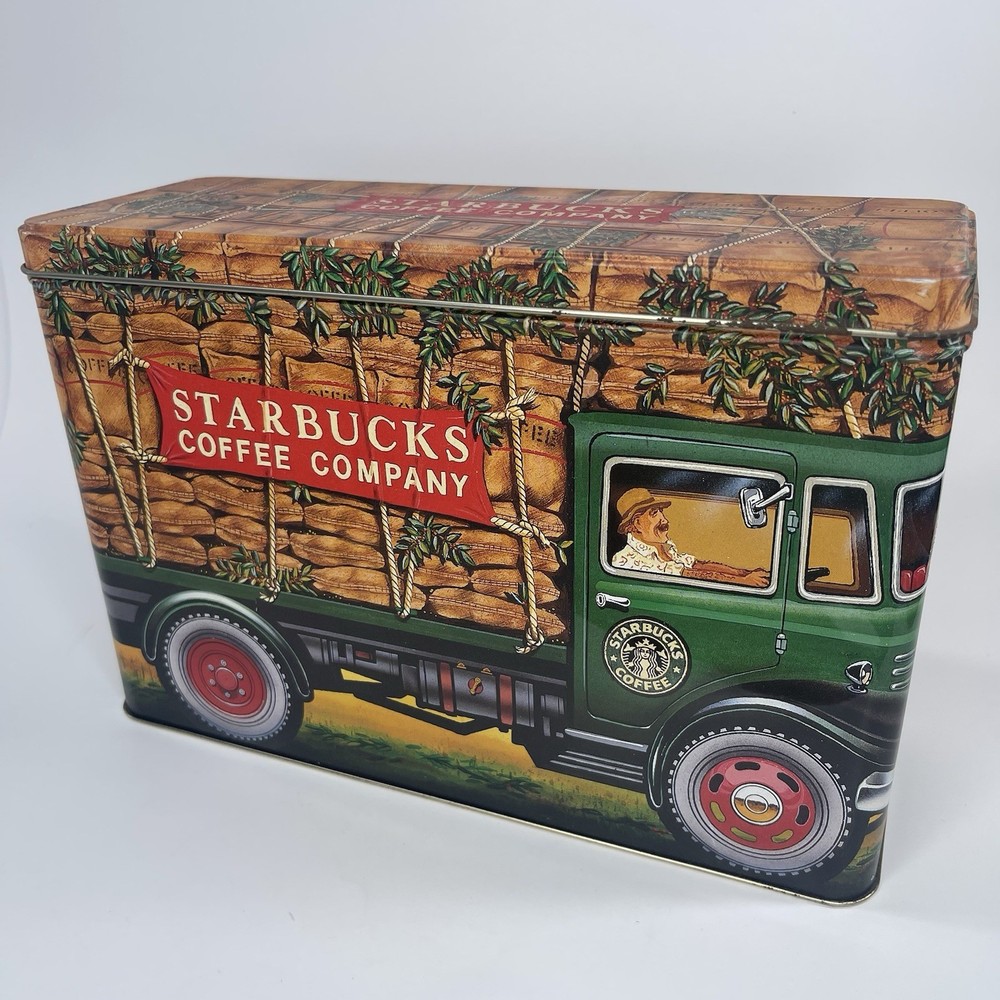 Starbucks Silver Crane Co Vintage Truck Tin Storage Box England