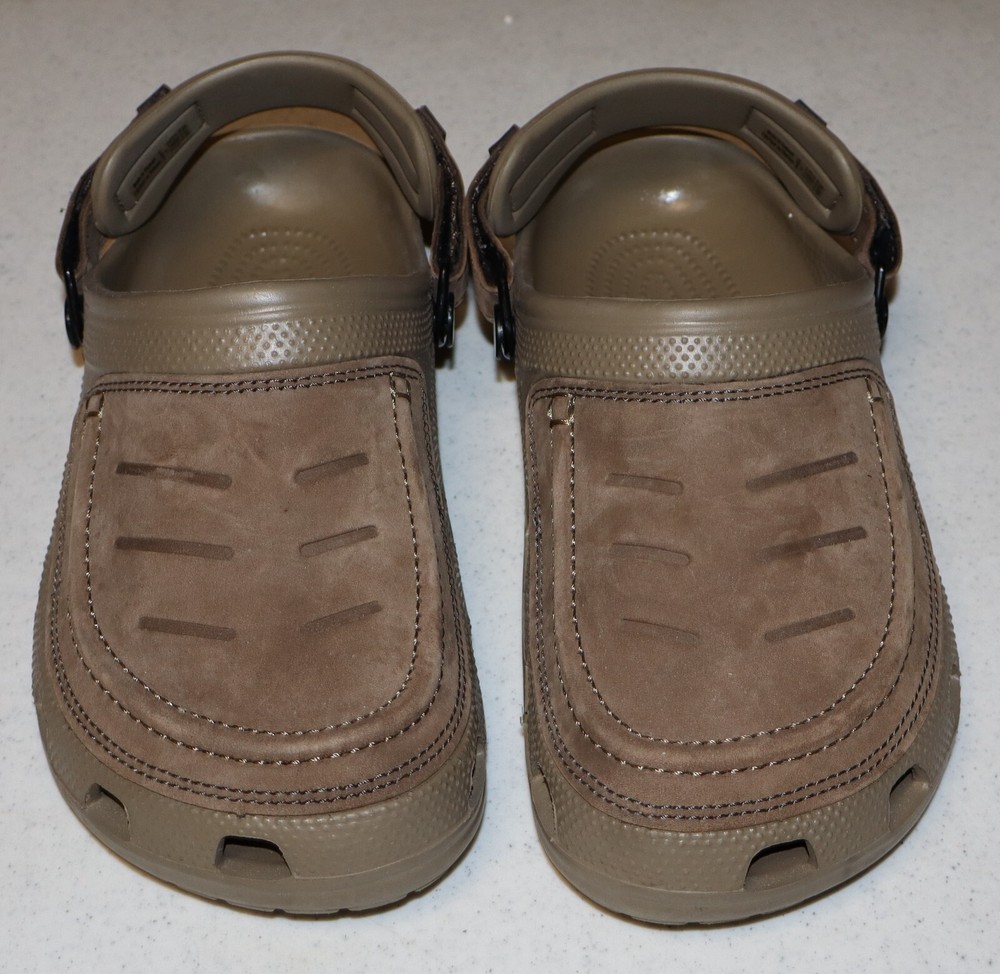 CROCS Leather Shoes Strap Back Slip On Mule Comfort Clog Size US Men's 7