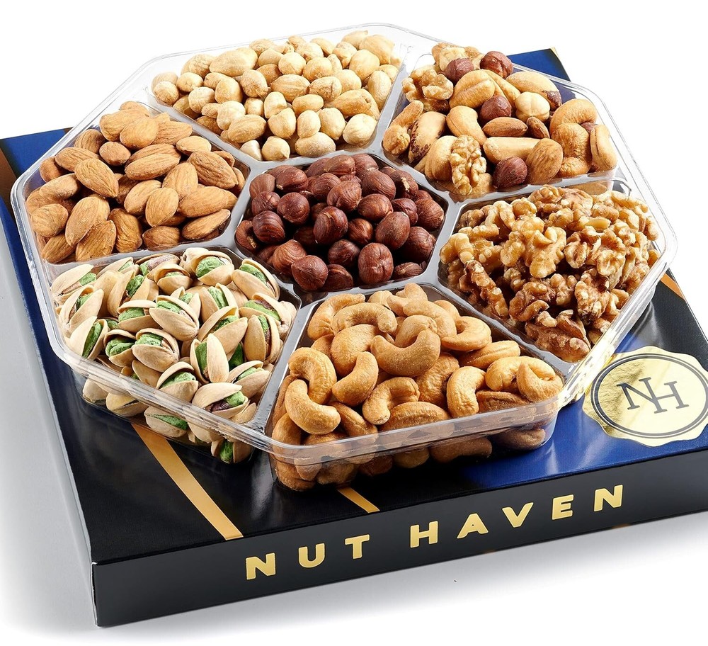 Holiday Christmas Nuts Gift Basket - Assortment Of Sweet & Roasted Salted Gou...