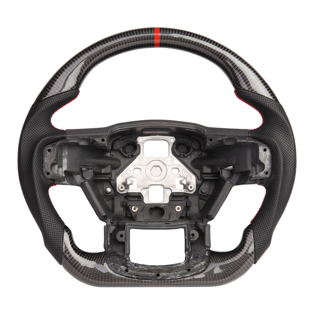 Real Carbon Fiber Steering Wheel For Ford F150 Raptor 15-20 No Heated No Paddles