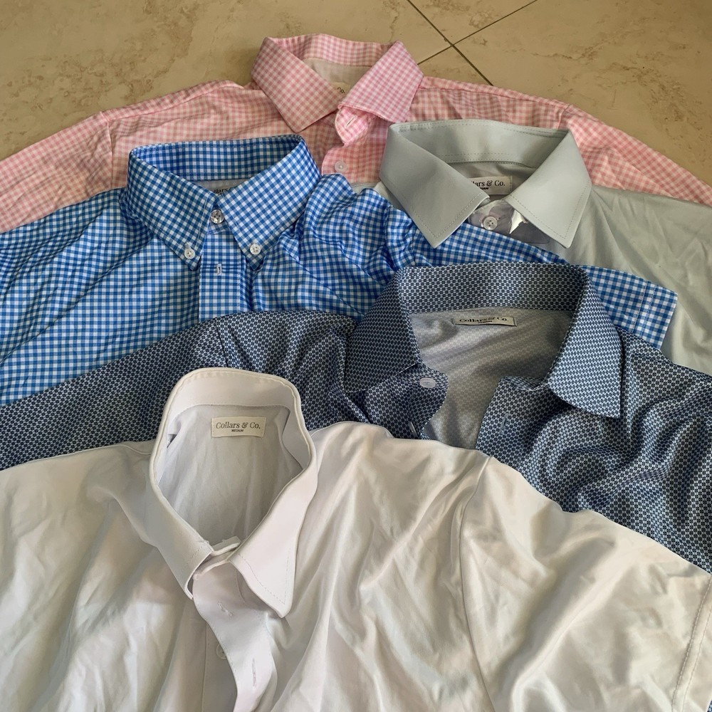 Collars & Co Shirt Mens Size Medium M Lot of 5 Dress Collar Polo