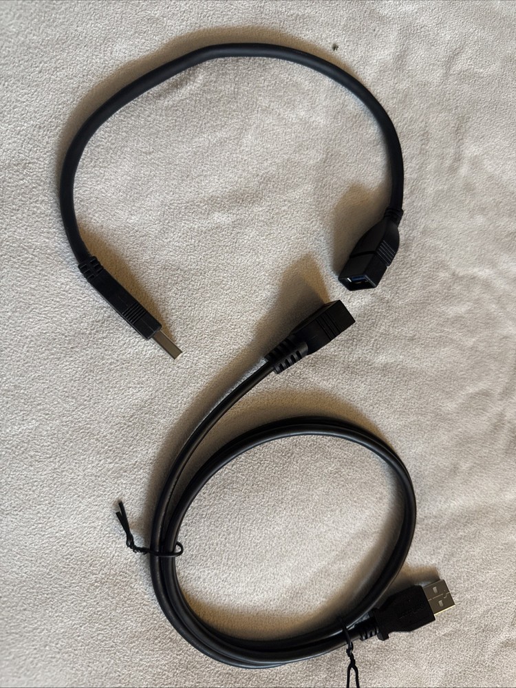 1ft and 3ft USB Extension Cables - 2 Pack High-Speed Data Sync