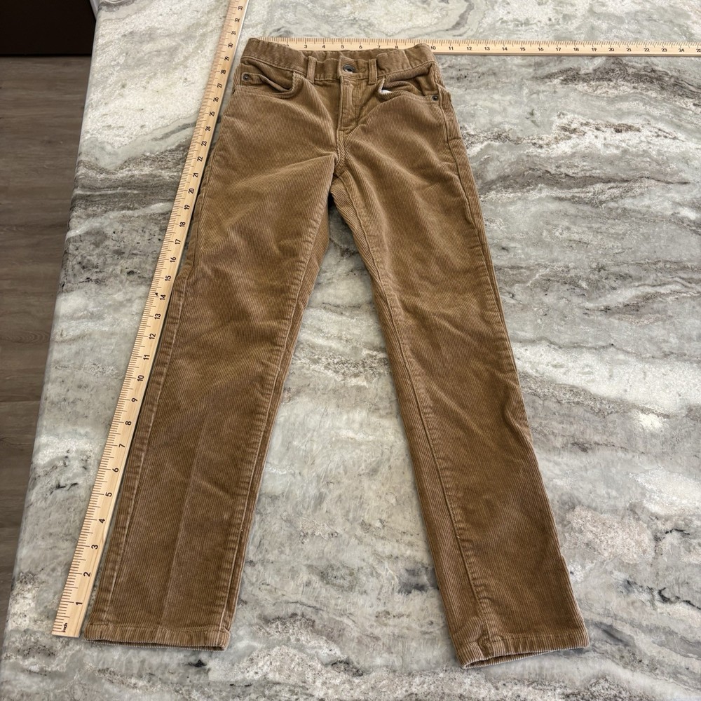 Childrens Place Brown Corduroy Pants Boy's Slim Size 8 adjustable waist USED