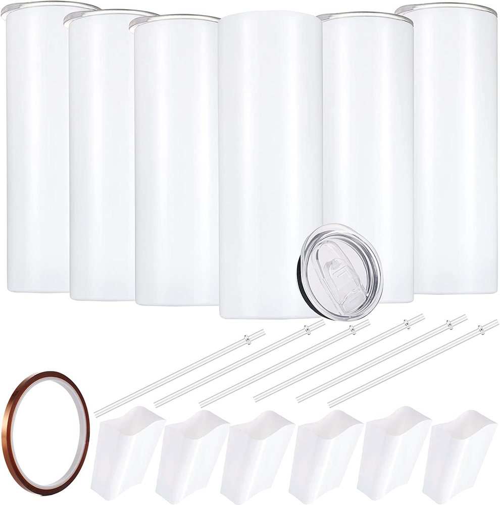Sublimation Skinny Tumbler Straight Blank White 20Oz - Sublimation Tumblers for
