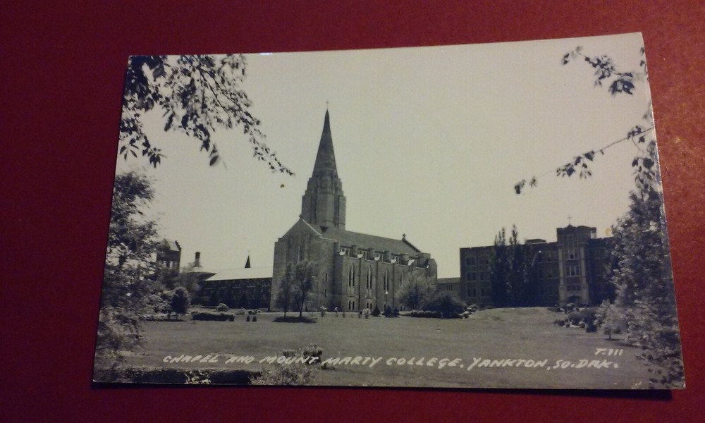 Antique Real Photo POST CARD Chapel and Mount Mary College Yankton South Dakota