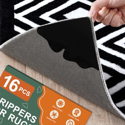 16 Pack Gripper for Hardwood Floors and Tiles, Non-Slip Rug Pads, Double
