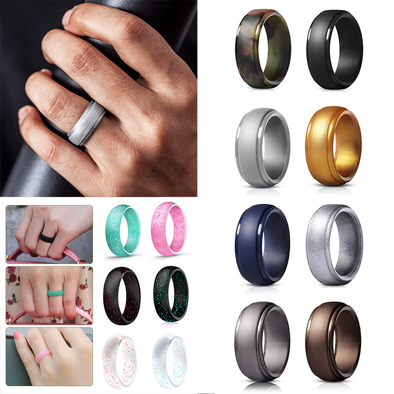Silicone Ring Rubber Wedding Band Flexible For Men Women Workout Male Lifesty