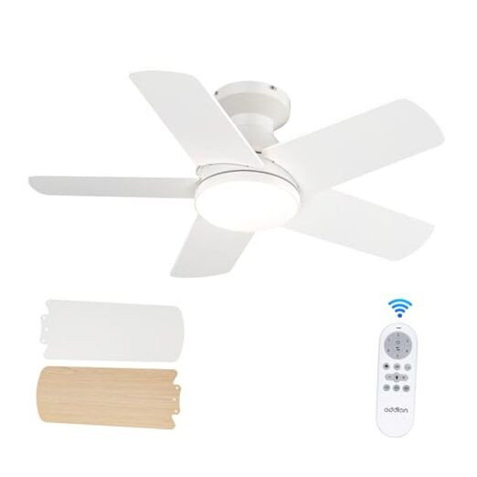 32-Inch Low Profile Ceiling Fan with Built-in Light for Modern Spaces