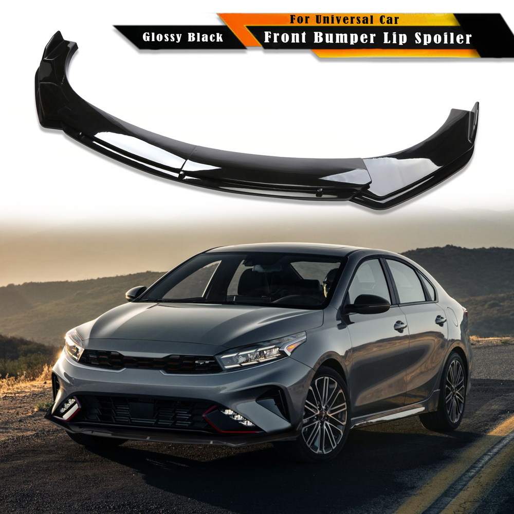 Glossy Universal Front Bumper Lip Spoiler Splitter for Kia Forte GT Line