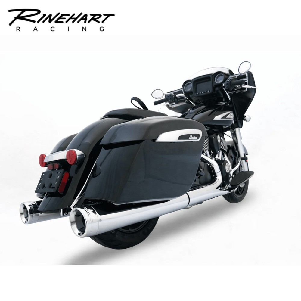 Rinehart DBX45 4.5in Chrome Slip-On Muffler Exhaust For 2014–2026 Indian Bagger