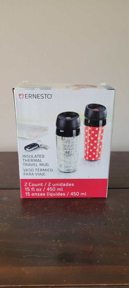 Insulated thermal travel mugs by Ernesto 2-pack