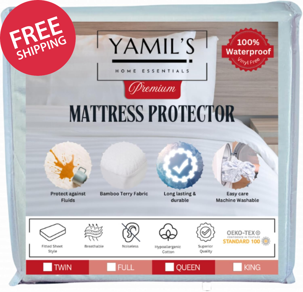 Premium Mattress Protector Cover Hypoallergenic - 100% Waterproof, Bed Bug, Anti