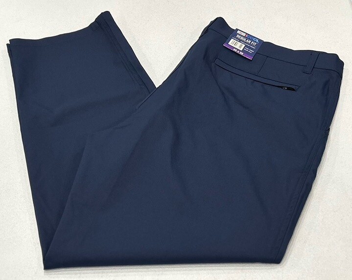 32 Degrees Men's Regular Fit Stretch Soft Touch Pocket Tech Pants, Blue, 40X30