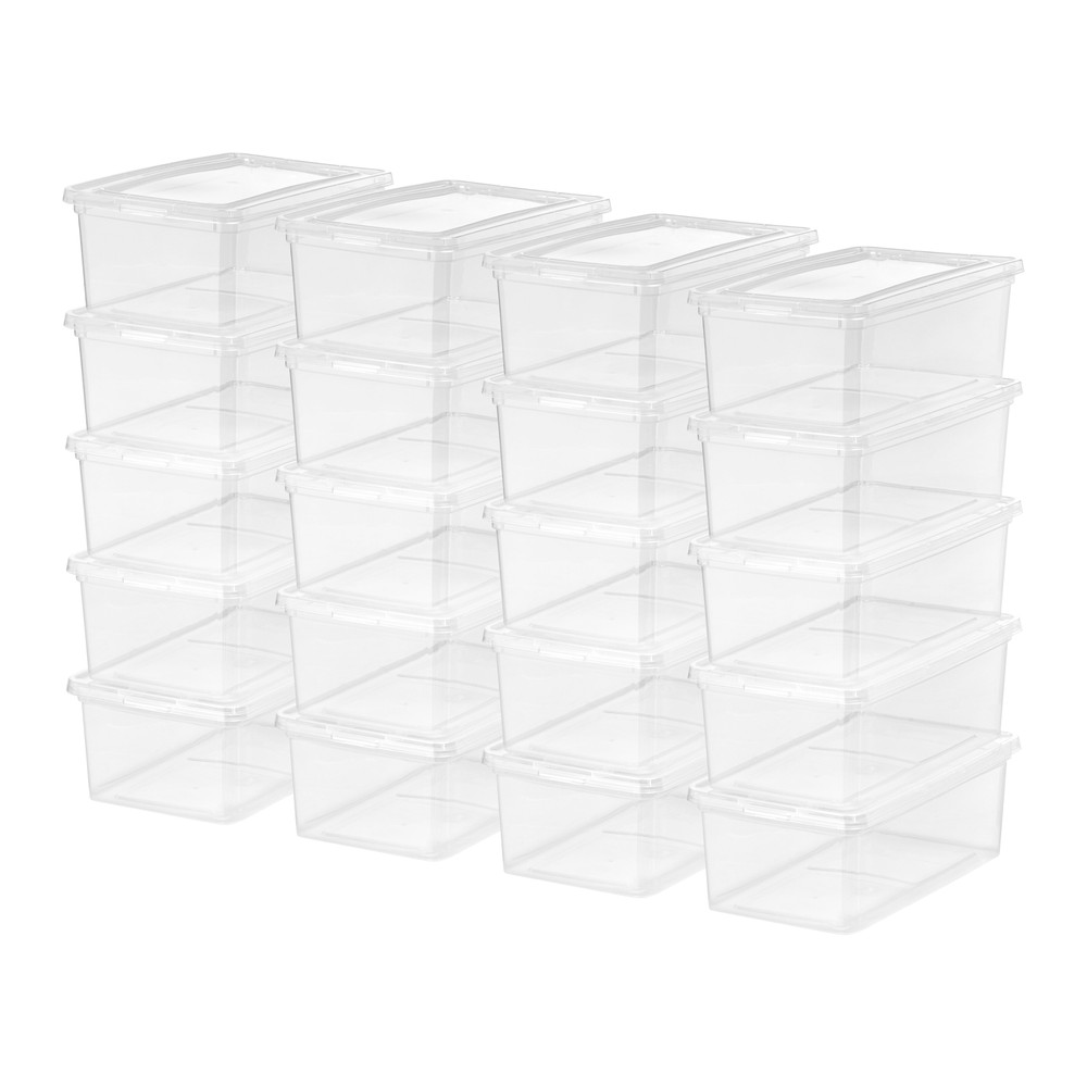 Mainstays 5 Qt Stackable Storage Bins with Lids 20-Pack Organizer Totes