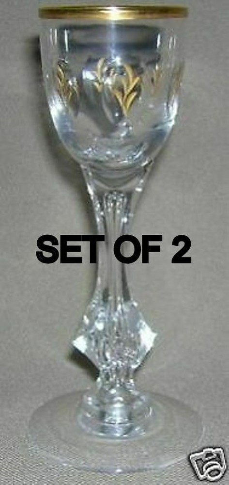 Tiffin Franciscan Crystal Chalet Stem # 17594 (SET OF 2 CORDIALS)   EXCELLENT