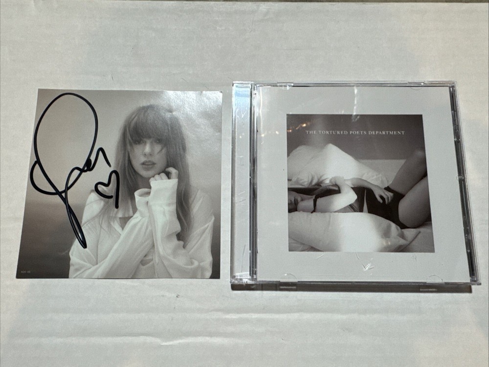 Taylor Swift The Tortured Poets Department CD With Hand Signed Photo Heart TTPD