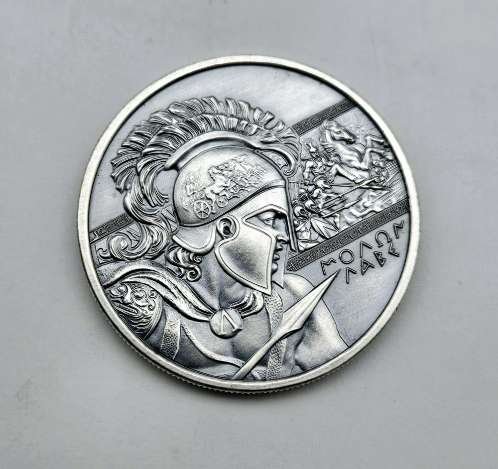 Molon Labe Type I 1 oz .999 Fine Silver Round Antiqued by Intaglio Mint  
