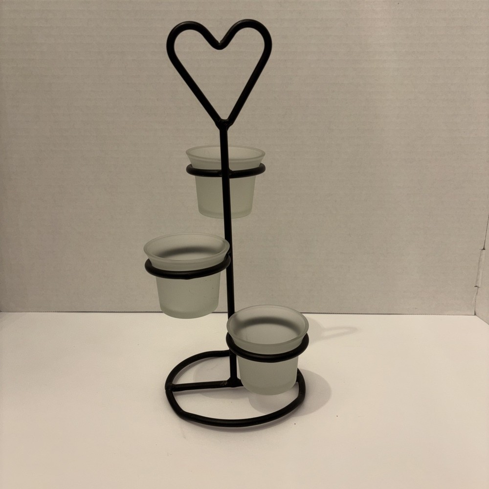 Heart Wrought Iron Stand  Candle Holder CottageCore GrannyCore Farmhouse Country