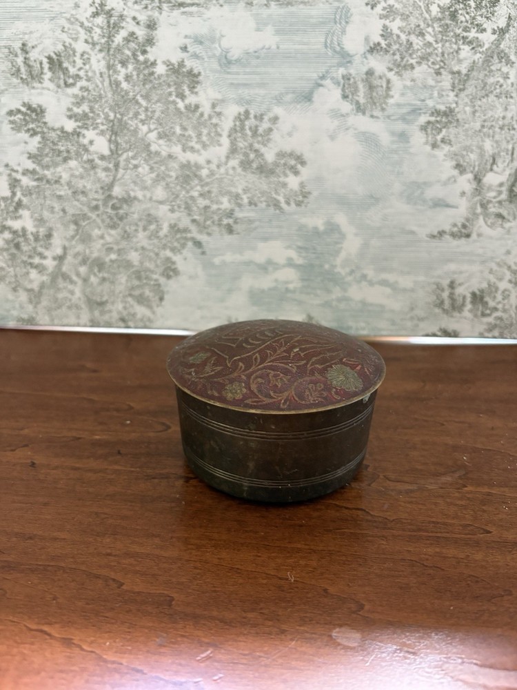 Brass Decorative Trinket Box With Ornate Lid