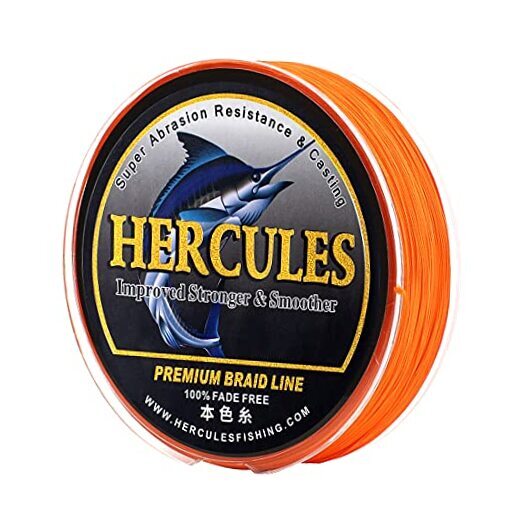 Braided Fishing Line, Not Fade, 15lb (6.8kg)-0.16mm-328Yds (300m)-8S Orange