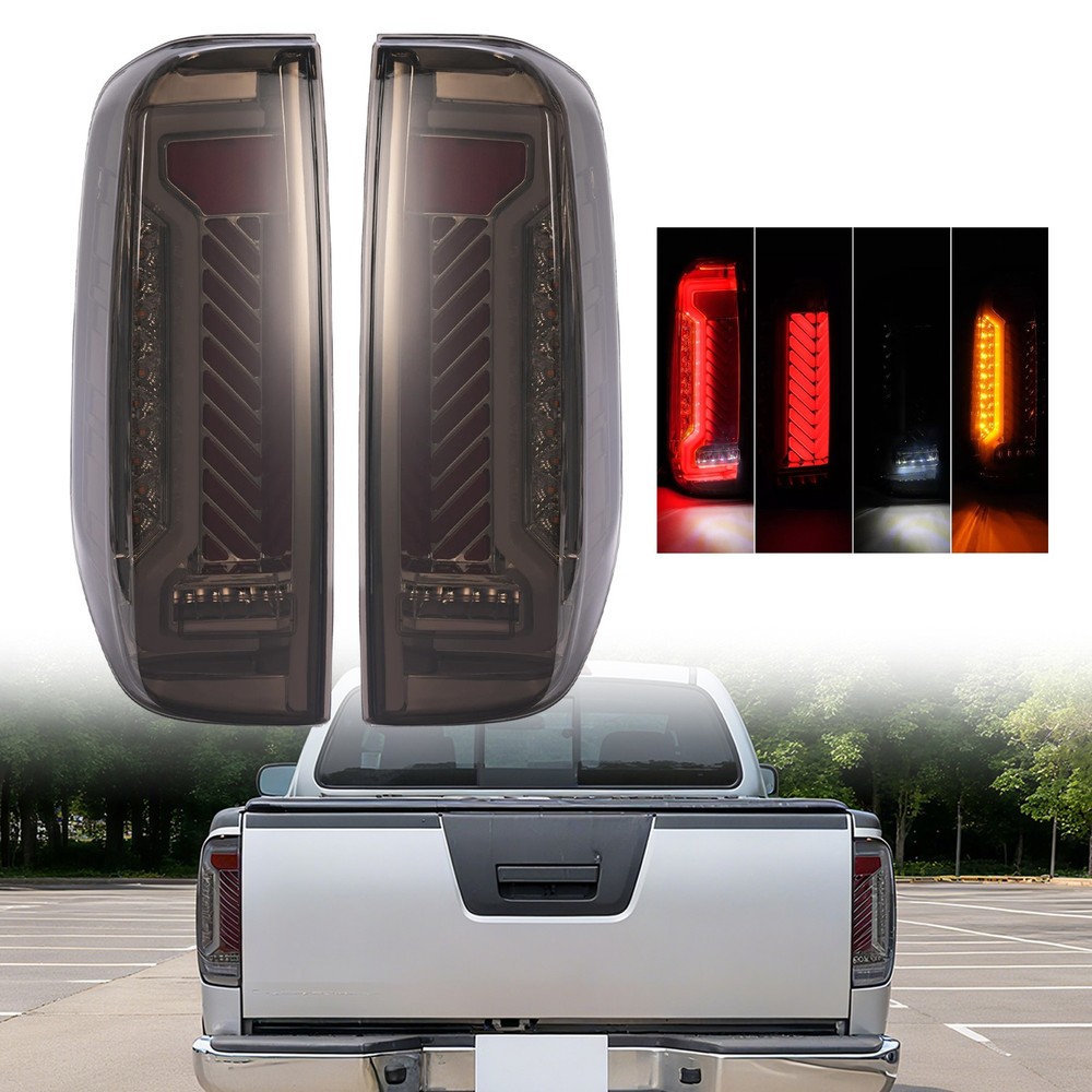 DOT For Nissan Frontier 2005 06 2007-2021 Smoke Pair LED Sequential Tail Lights