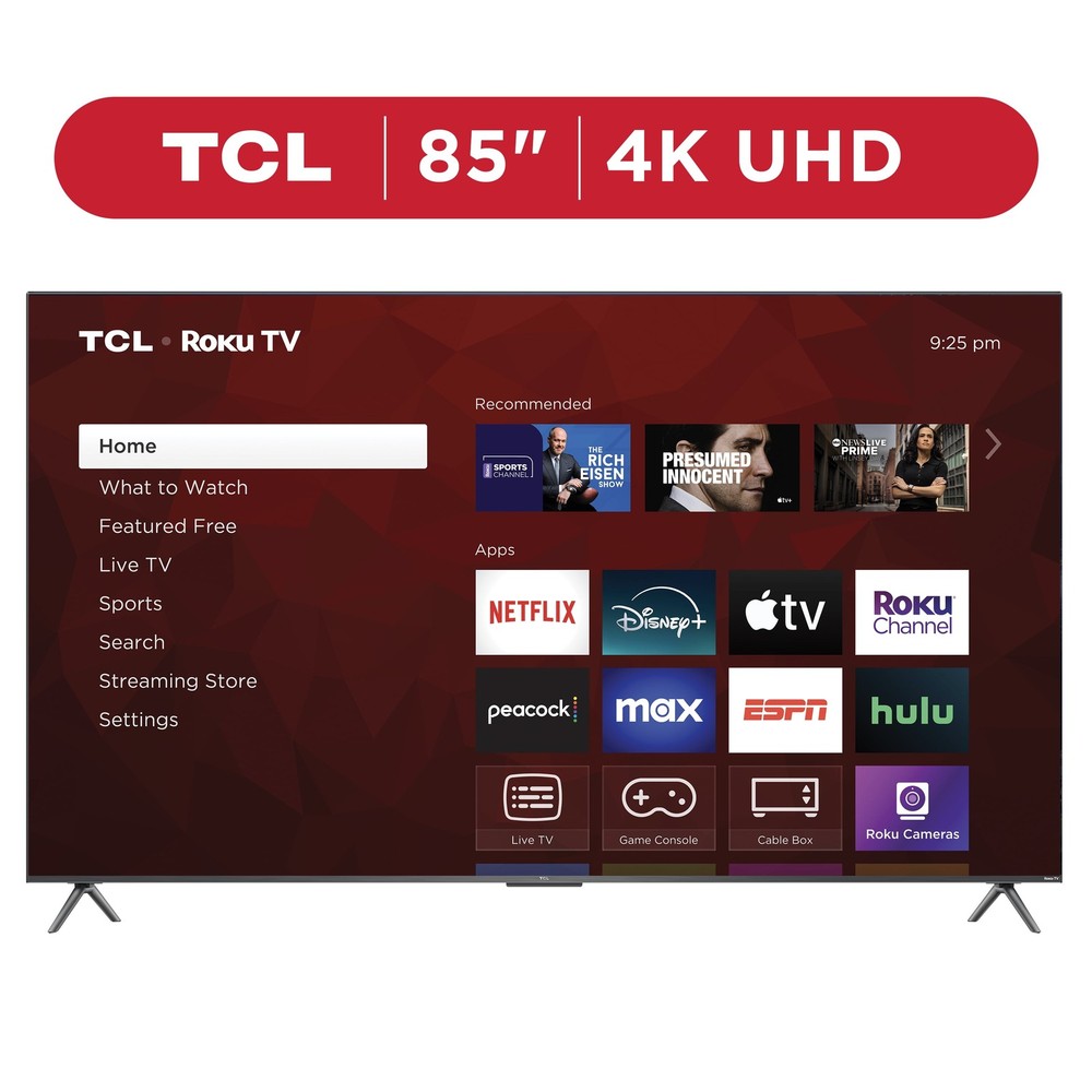 TCL 85” Class S4 (85S410R) 4K UHD HDR LED Smart TV with Roku TV