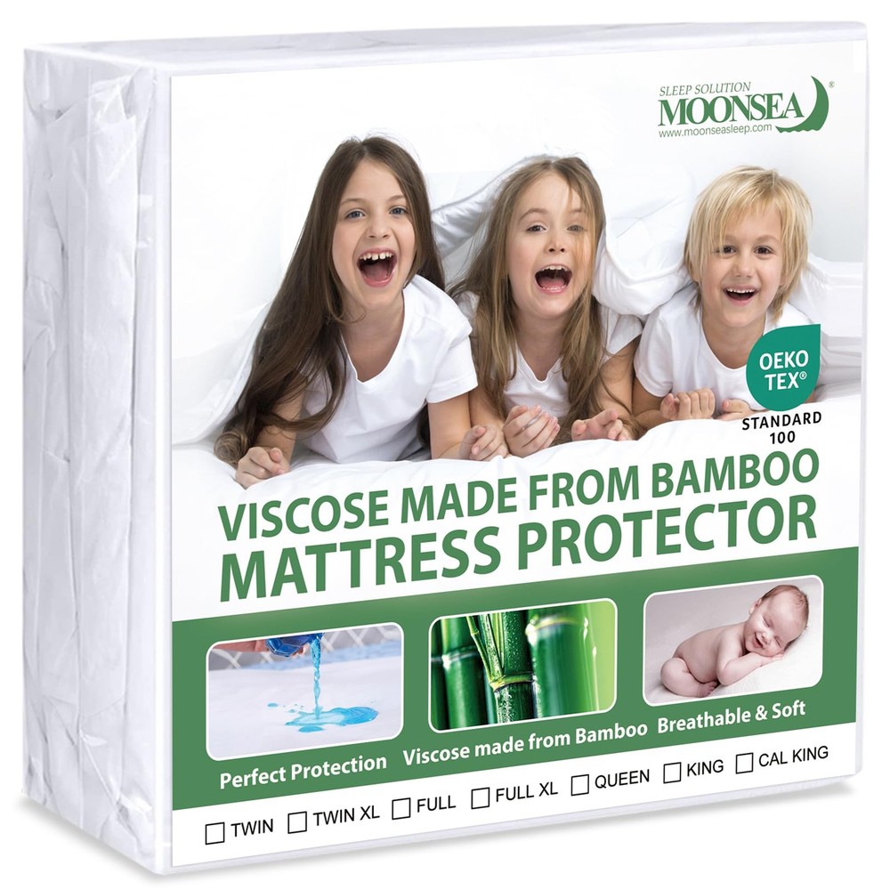 Full Size Breathable Jersey Mattress Protector 14 Inch Deep Pocket-image