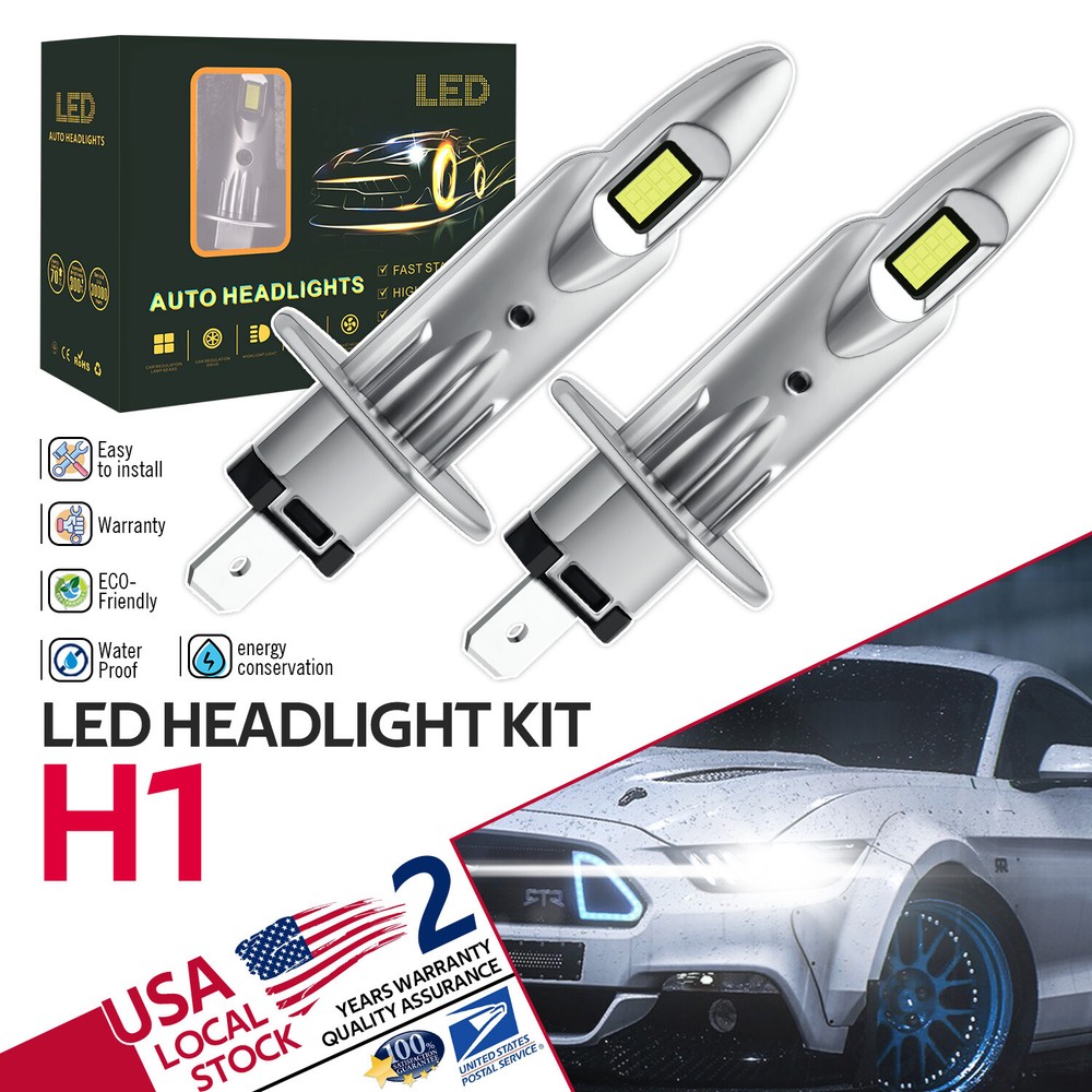 H1 LED Headlight Bulb Conversion Kit High/Low Beam Lamp 6000K 120W White CANBUS
