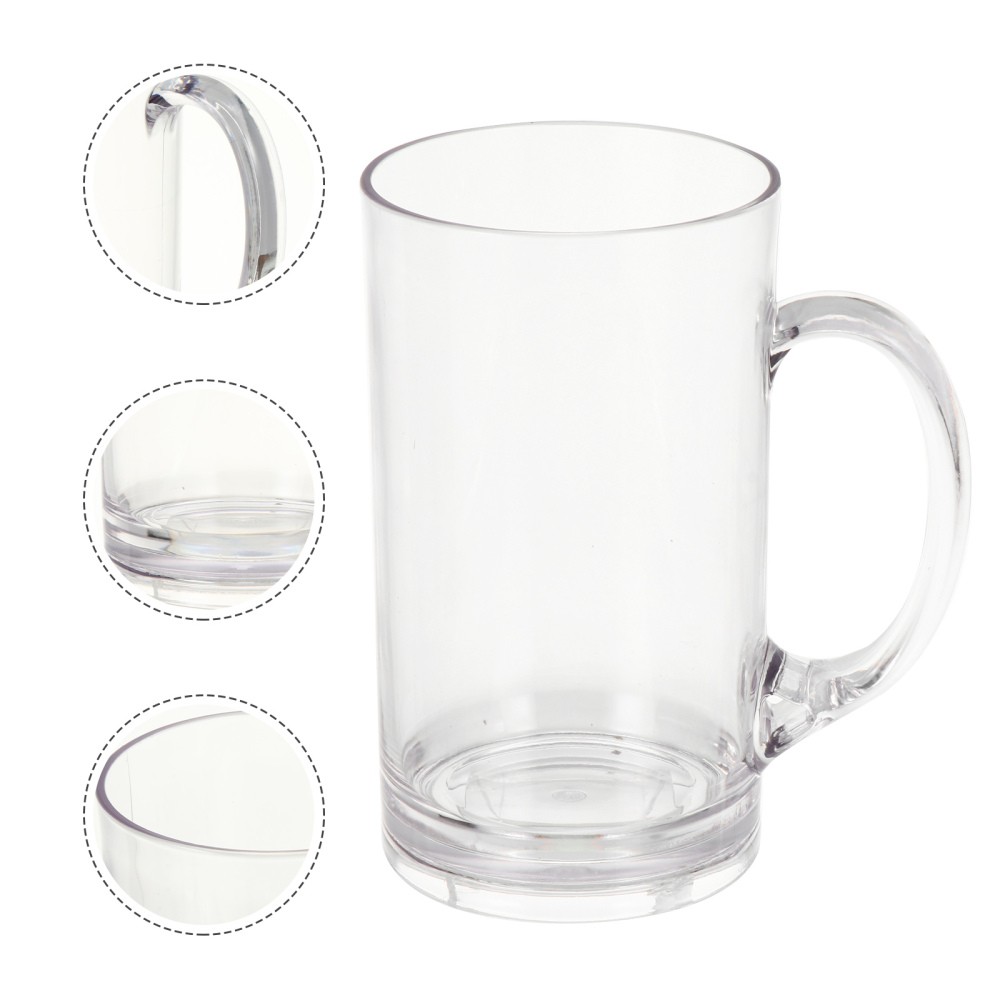 2 Pack Transparent Beer Mug Glass Water Cup Clear Coffee Mugs Drinking