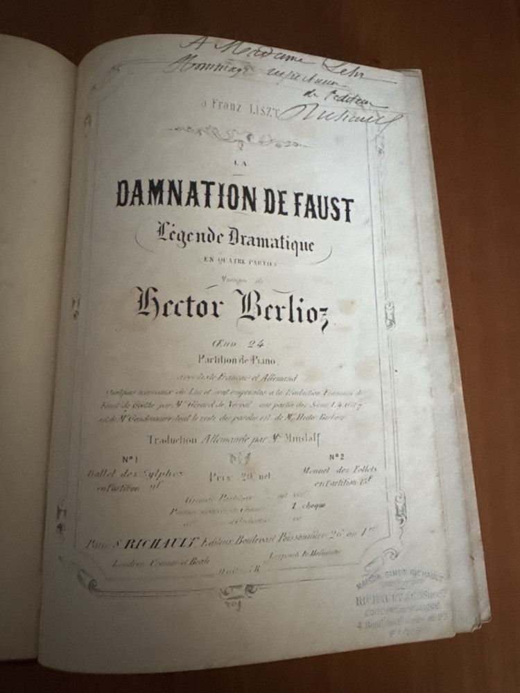 Hector Berlioz La Damnation de Faust. Légende dramatique en 4 parties 1844-45
