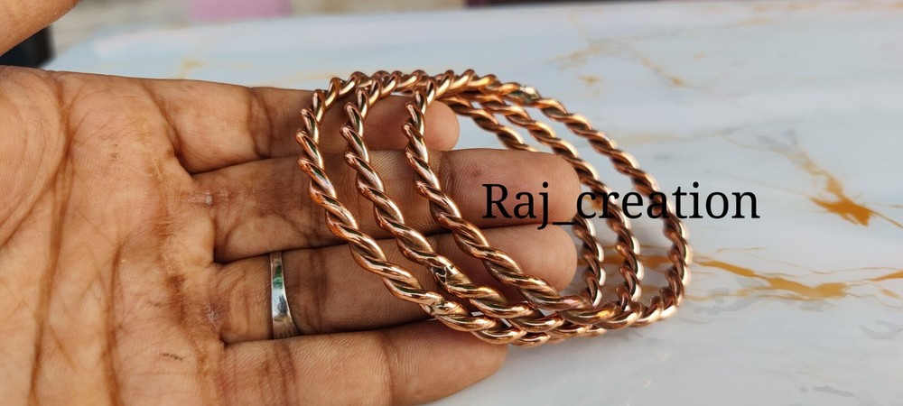Pure Copper 3 Bangle Set Tensor Ring Bracelet Copper stacking bangle, Handmade