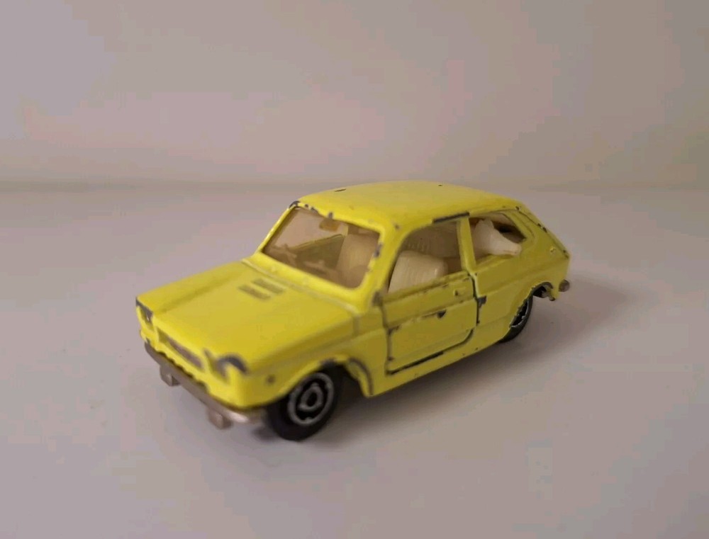 Vintage MAJORETTE FIAT 127 Rare Yellow No 203 Diecast SH14 PB 1/55