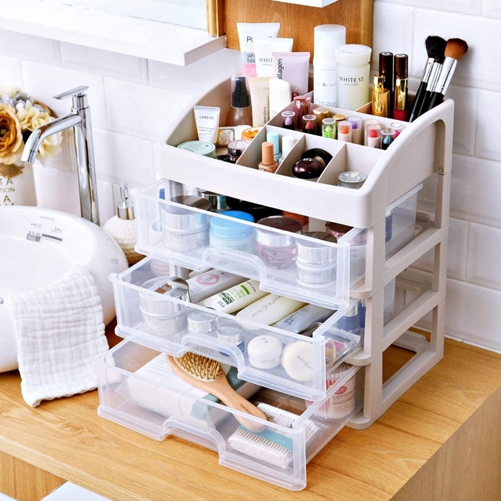 Makeup Organizer Box with Drawers | Cosmetic Storage | Vanity Organizer – 2 Pc