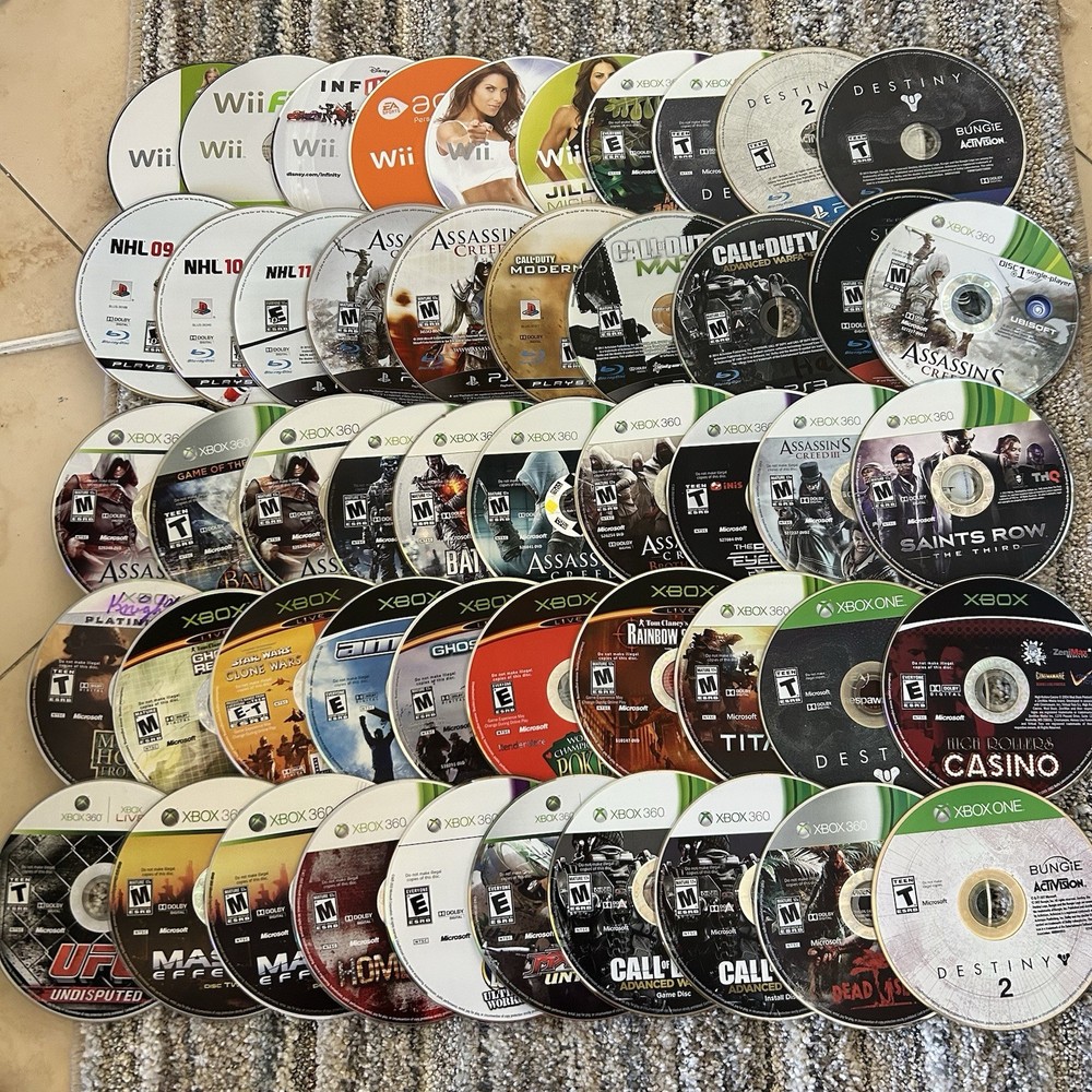 50x Video Game Lot: For Xbox Wii And More~ Disc Only No Duplicates