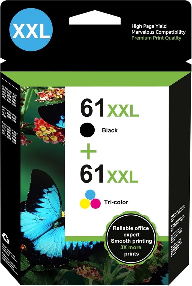 NEW 2PCS Ink Cartridge for HP 61XL /61 XXL Ink Cartridge Combo Pack