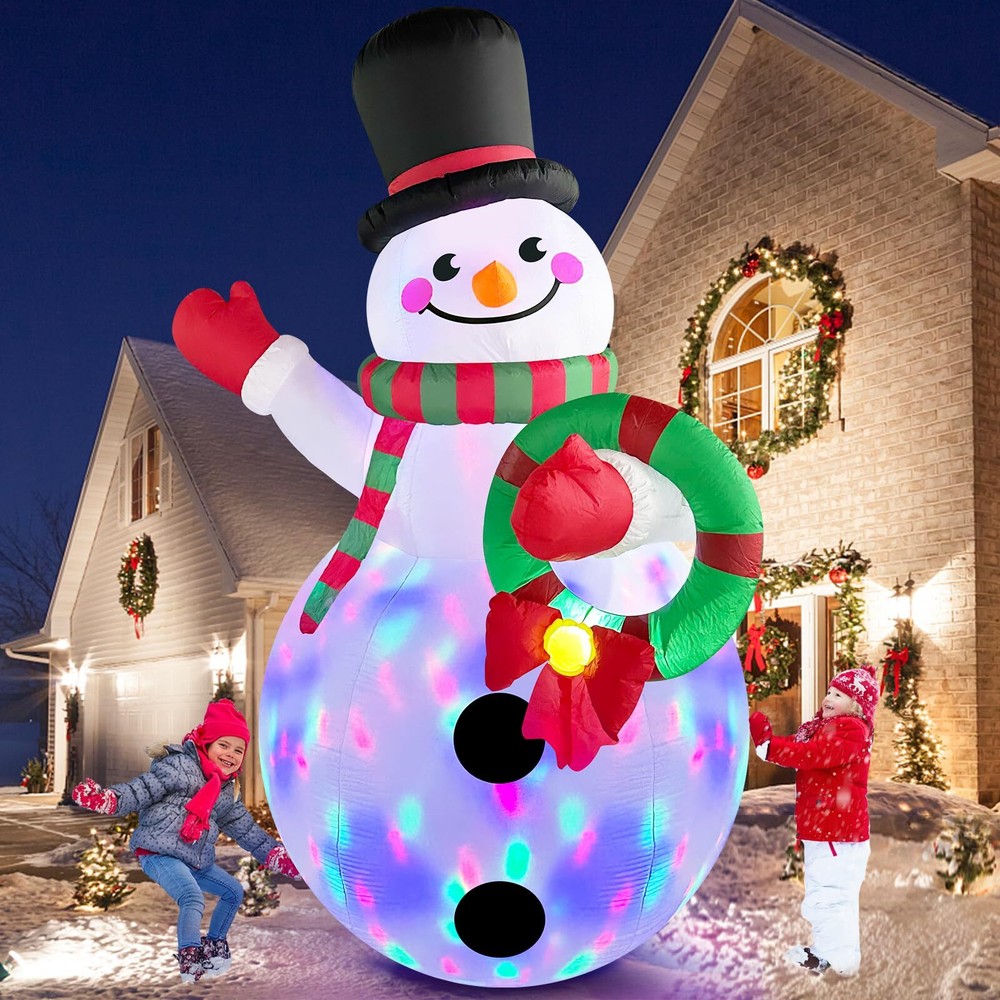 MICOCAH 8FT Christmas Inflatables Outdoor Decorations, Inflatable Snowman Hol...