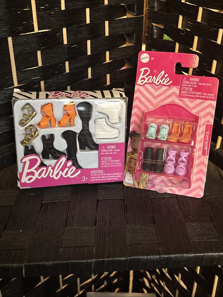 Barbie Doll Fashion Pack - Barbie Doll Shoes GVY23 4 pack with shoe rack