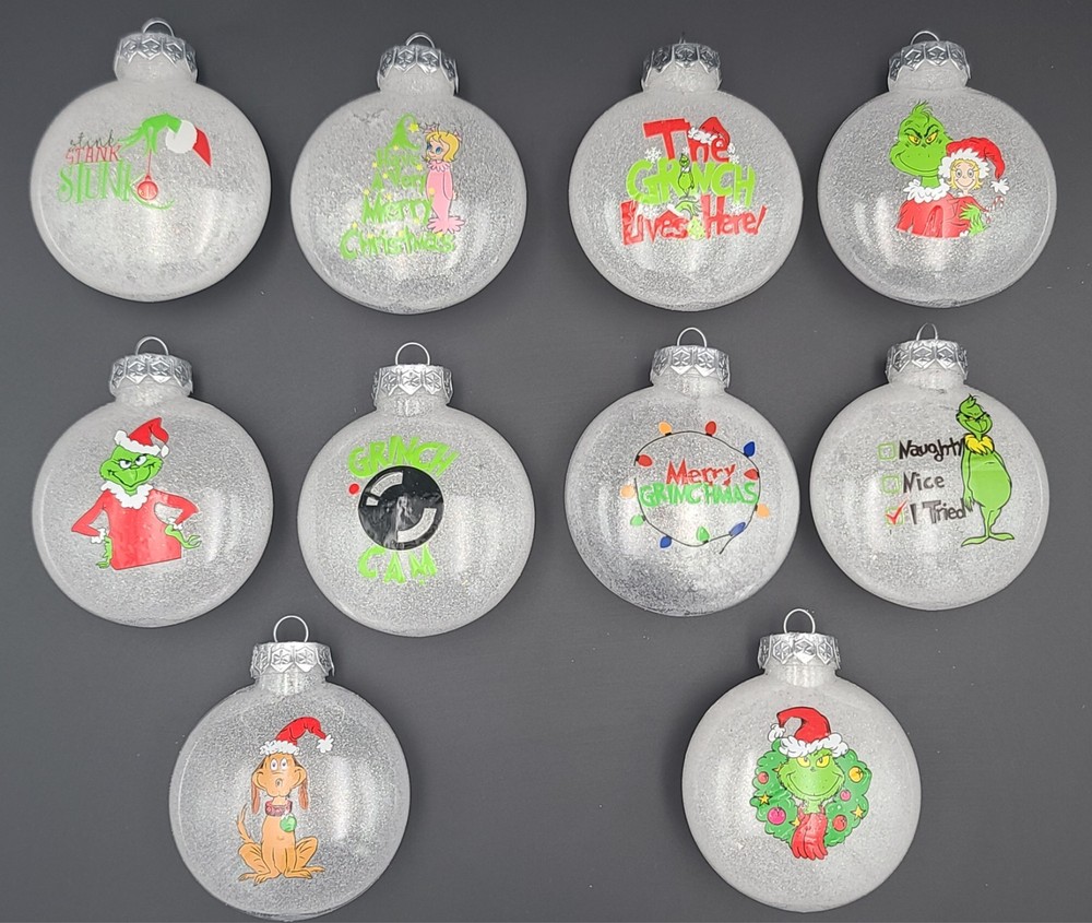 Grinch Shatterproof Christmas Ornaments 10-Piece Set - Check Details