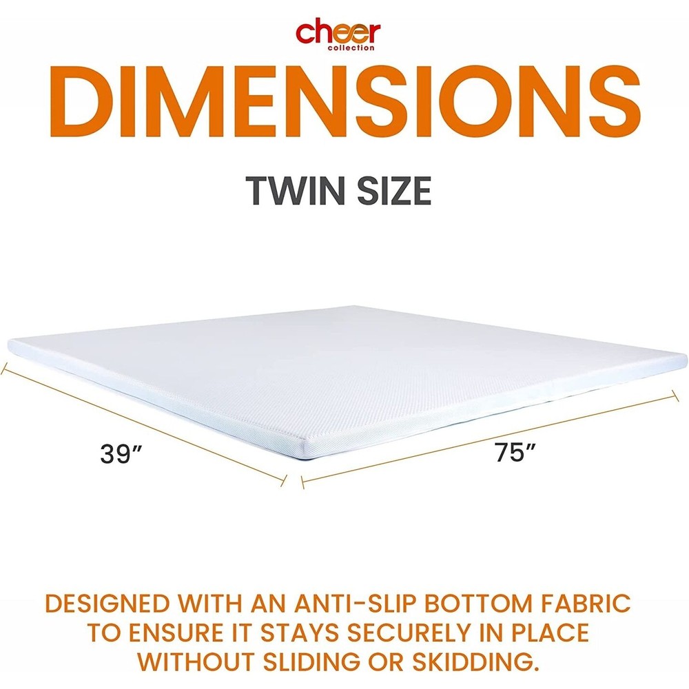 Cheer Collection 2 Inch Gel Infused Memory Foam Bed Topper