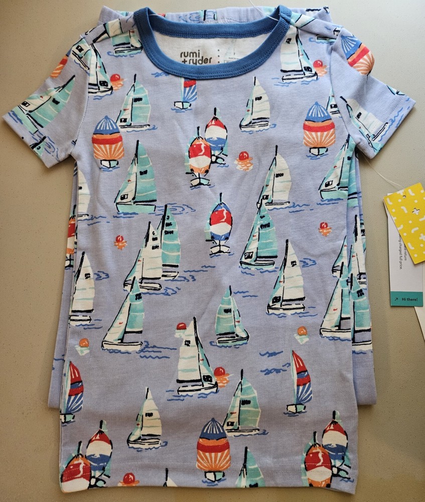 Size: 7 Boys Sail Boat PJ Set with Pants
