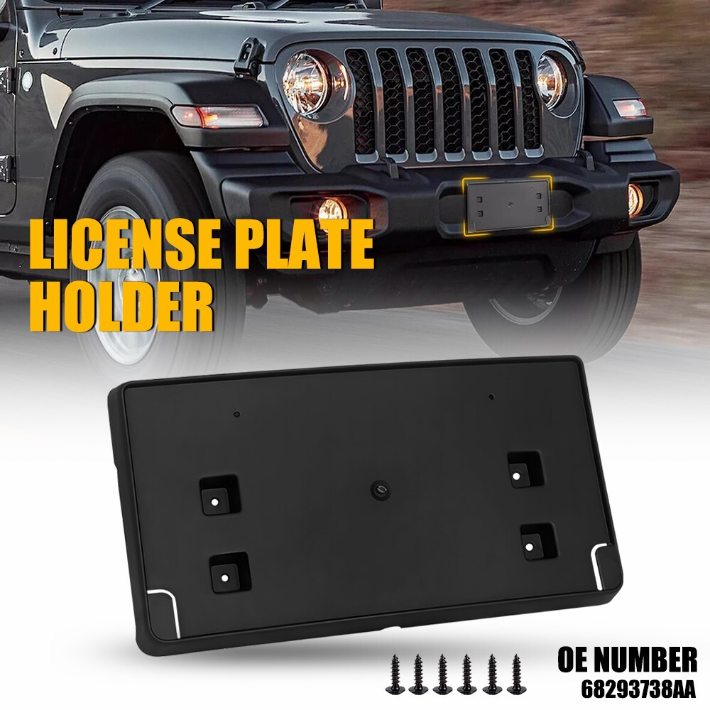 Jeep Wrangler Front License Plate Bracket Mount 2018-2023 Models  