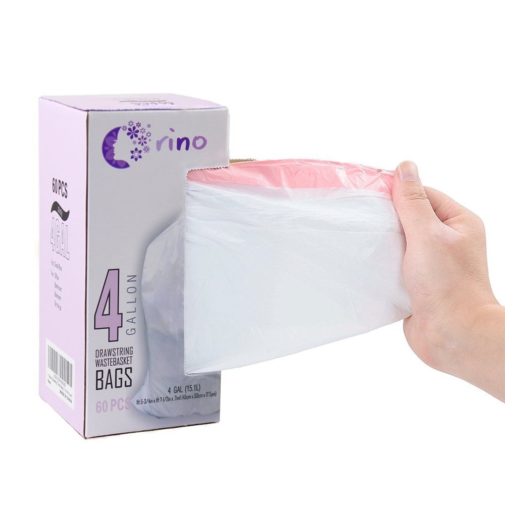 Ultra Strong Small Garbage Bags for Car Bath Room and Office 4 Gallon Drawstr...