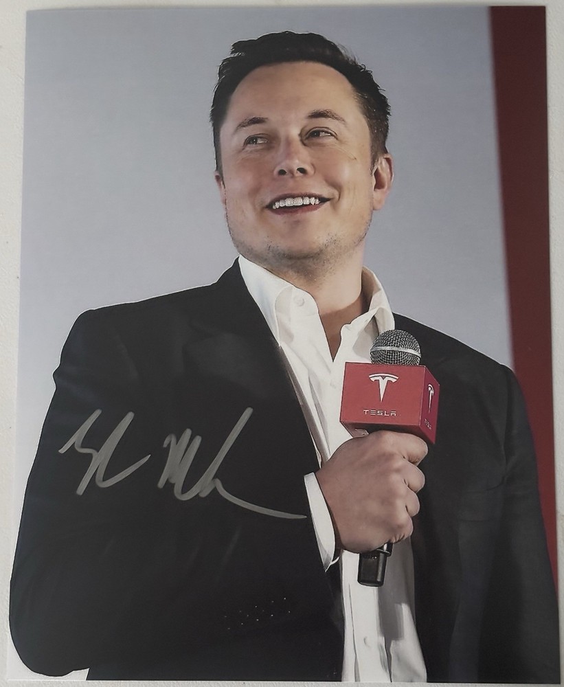 Elon Musk Signed Photo, 8x10 with COA, Tesla