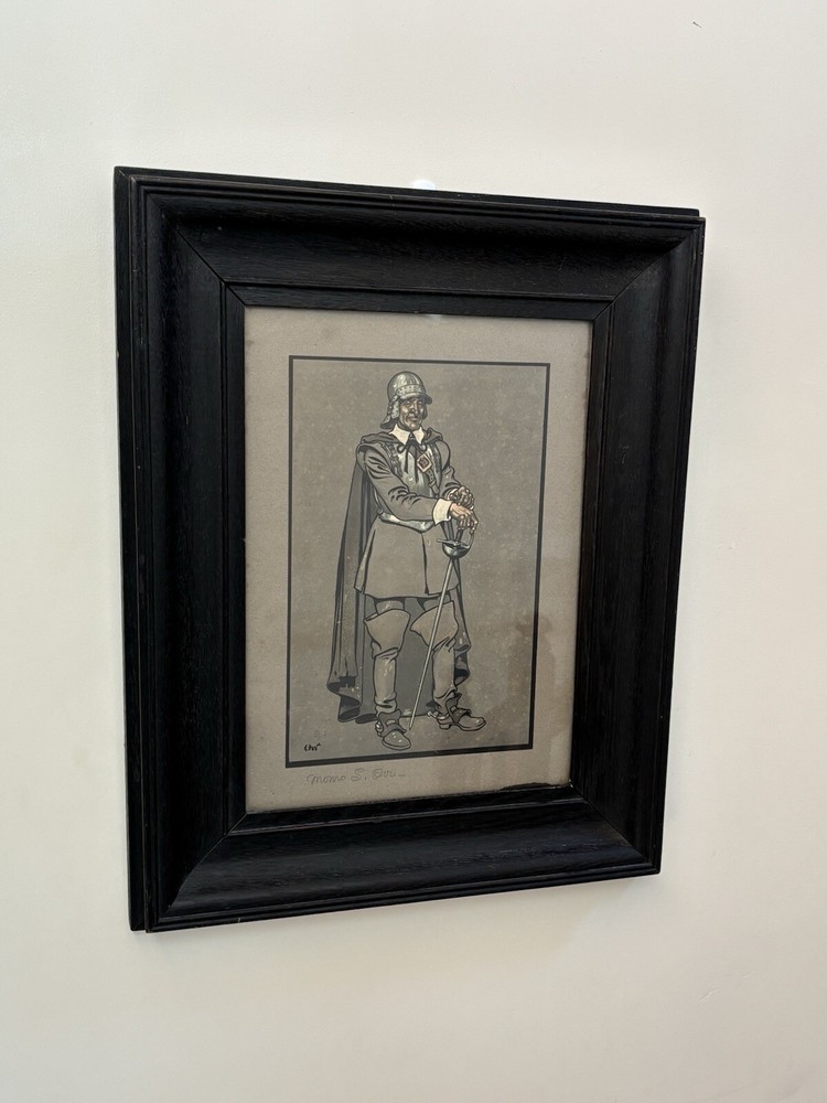Vintage Monro S. Orr Framed Artwork – Decimus Saxon Soldier Illustraton